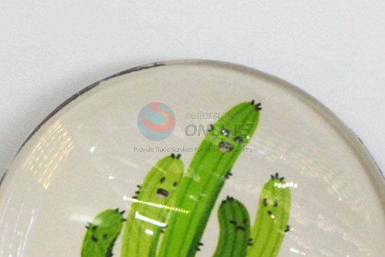 High Quality Glass Fridge Magnet With Plant Printing