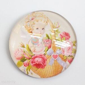 Best Selling Cute Girl Printing Magnet Crystal Fridge Magnet