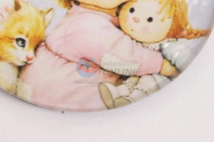 Hot Sale Girl Printing Glass Fridge Magnet