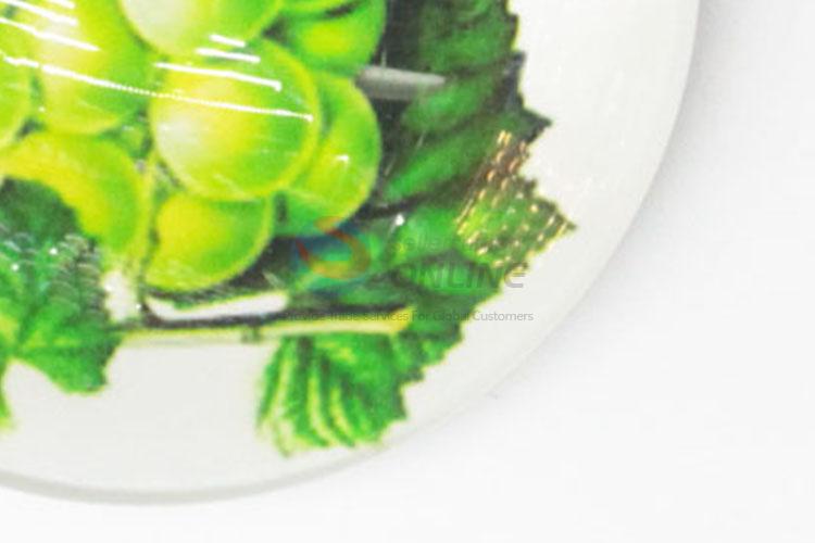 New Style Round Glass Fruit Printing Fridge Magnet