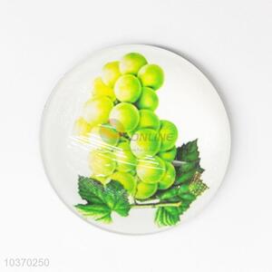 New Style Round Glass Fruit Printing Fridge Magnet