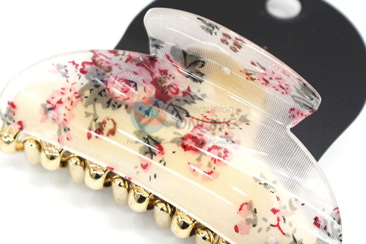 New Design Flower Pattern Acrylic Hair Claw Clip