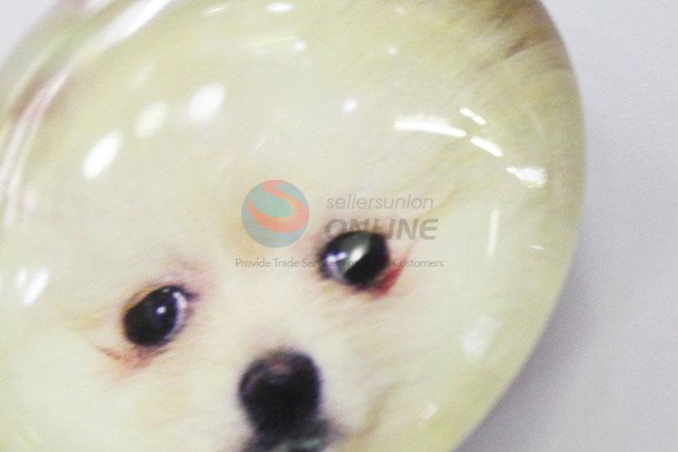 Newly low price cute white dog pattern fridge magnet