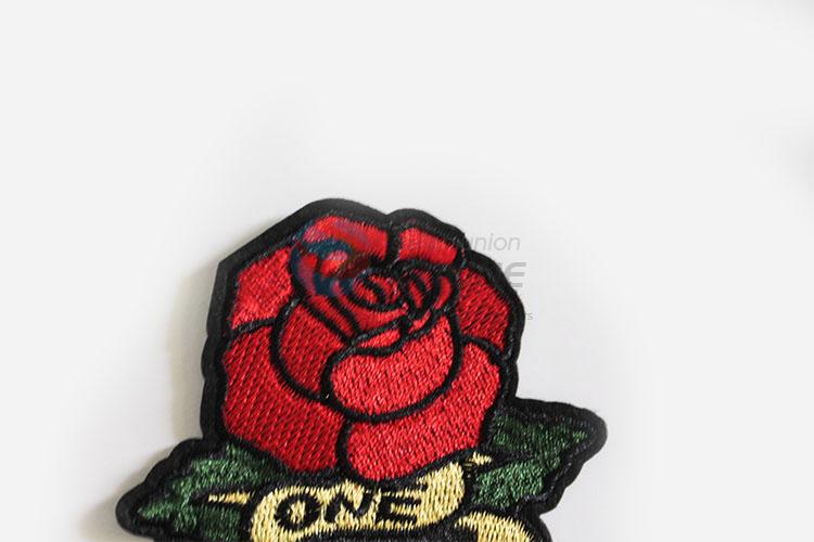 Cheap Price Rose Floral Embroidery Patches Cloth