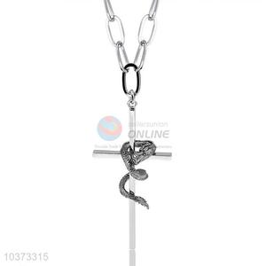 Snake Cross Pendant Punk Zinc Alloy jewellery Necklace