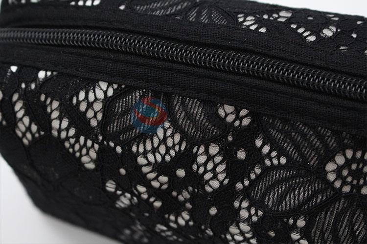 Latest arrival black lace cosmetic bag