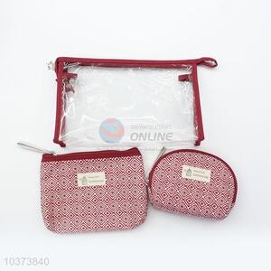 Good sale grid pattern cosmetic bag set