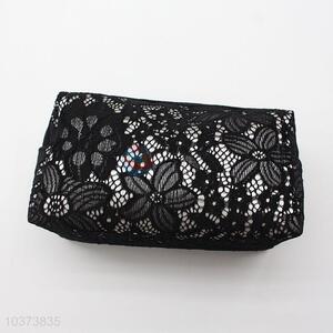 Latest arrival black lace cosmetic bag