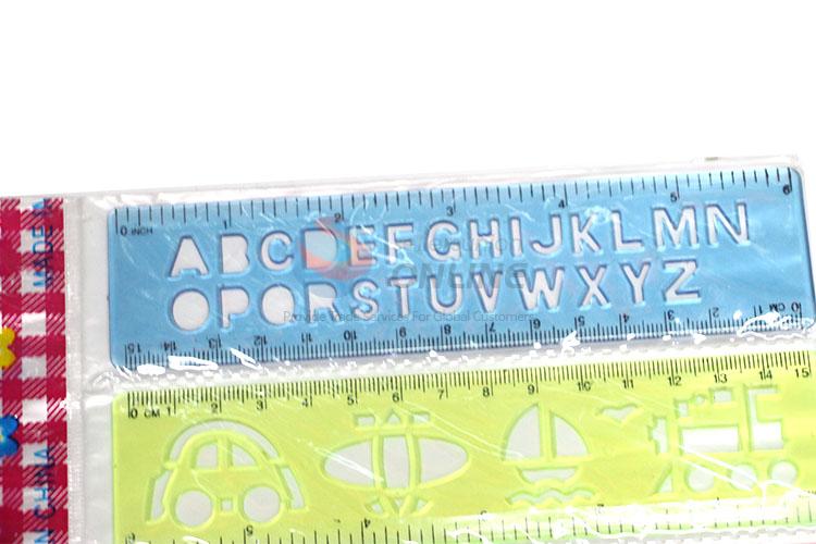 Factory Hot Sell 4pcs 15cm Plastic Ruler Set for Sale