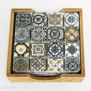 6PC Melamine Cup Mat Decoration Black