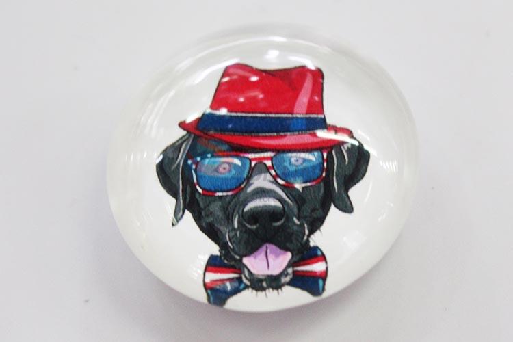 Funny Dog Glass Decorations Fridge Magnet Sticker