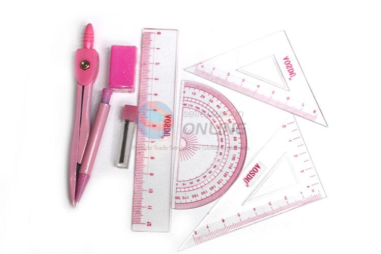 Wholesale Supplies Pink Compass with Ruler Set for Students