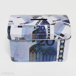 Fashion Money Pattern Tinplate Can Storage Box