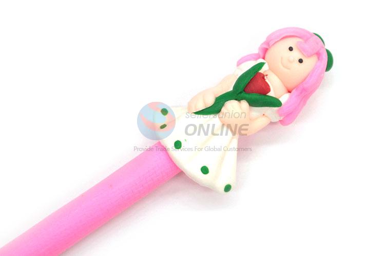 Custom Beauty Girl Polymer Clay Ball-Point Pen