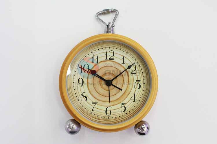 Wood Pattern Iron Alarm Clock/Table Clock