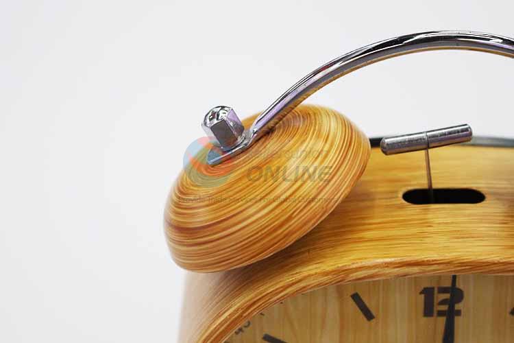 Wood Pattern Iron Alarm Clock/Table Clock