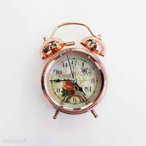 Rose Pattern Iron Alarm Clock/Table Clock