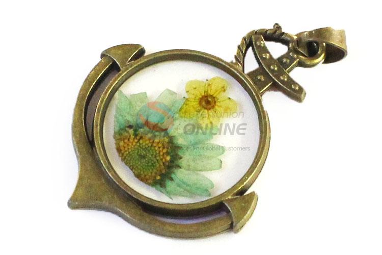 Wholesale Real Flower Necklace Zinc Alloy Pendant With Chain