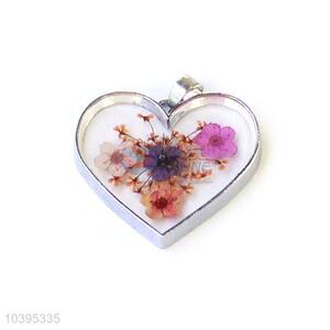 Creative Design Heart Shape Pendant Real Flower Pendant