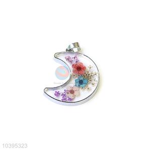 High Quality Cute Moon Shape Real Flower Pendant