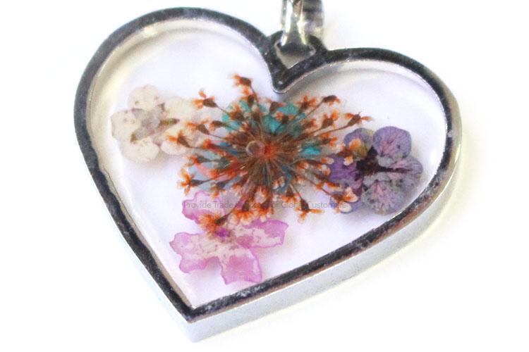 New Arrival Real Flower Pendant Heart Shape Pendant