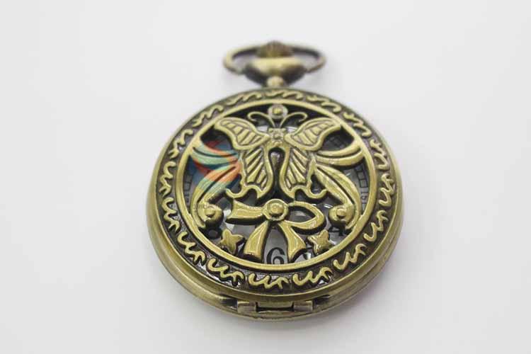 Butterfly Quartz Movement Skeleton Pocket Watch