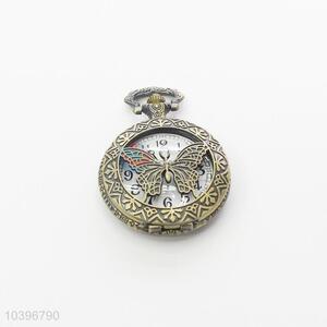 Butterfly Quartz Movement Skeleton Pocket Watch