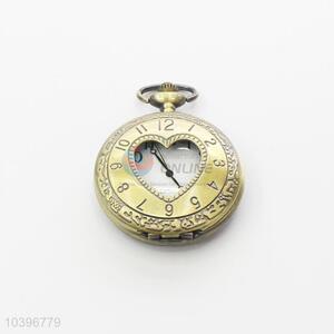 Heart Quartz Movement Skeleton Pocket Watch