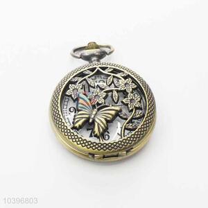 Butterfly Quartz Movement Skeleton Pocket Watch