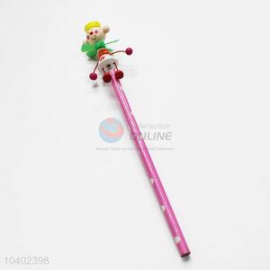 3D Cartoon Clown with Spring Wood HB Pencil/Cartoon Pencils for Kids