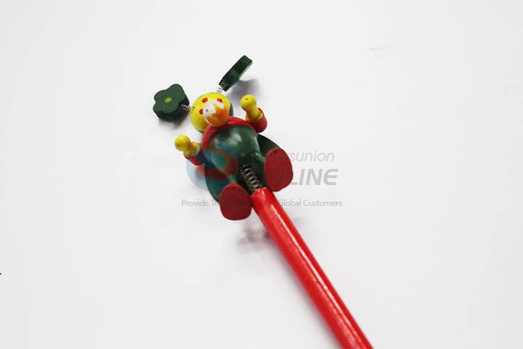 3D Cartoon Clown with Spring Wood HB Pencil/Cartoon Pencils for Kids