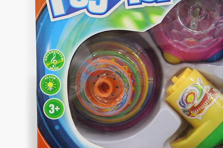 Popular Promotional Space Gyro Spinning Top with Light Peg Top