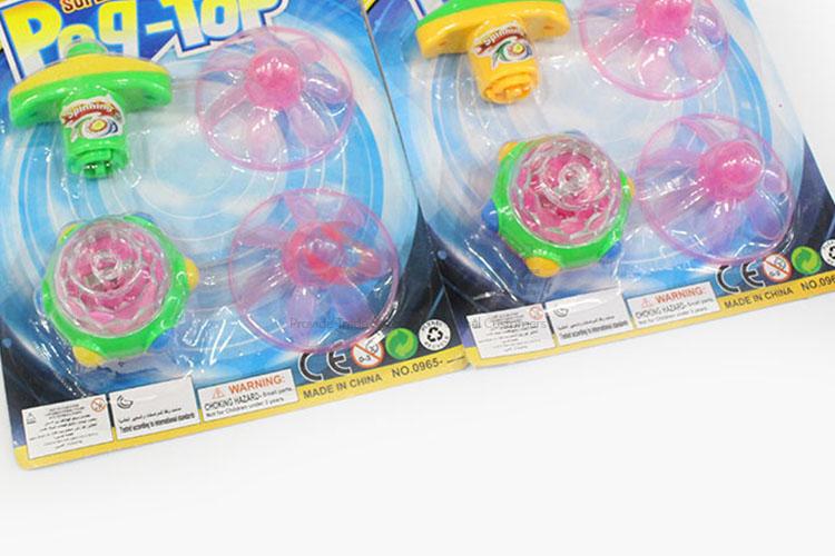 Low Price Kids Plastic Flash Space Gyro Spinning Top Peg-Top