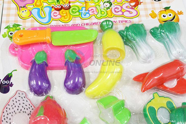 Hot Sale Artificial Plastic Fruits and Vegetables Pretend Cutting Playing Games