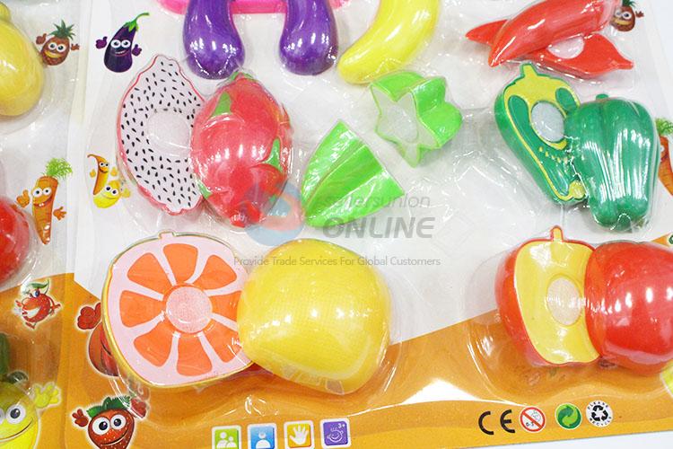 Hot Sale Artificial Plastic Fruits and Vegetables Pretend Cutting Playing Games