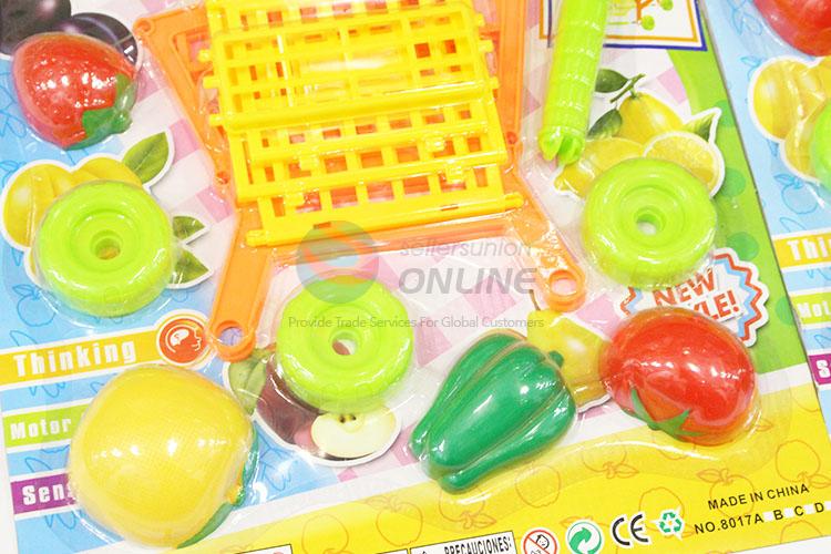 Kids Supermarket Mini Shopping Cart Toy with Fruits and Vegetables