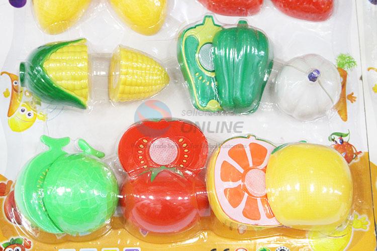 Promotional Gift Artificial Plastic Fruits and Vegetables Pretend Cutting Playing Games