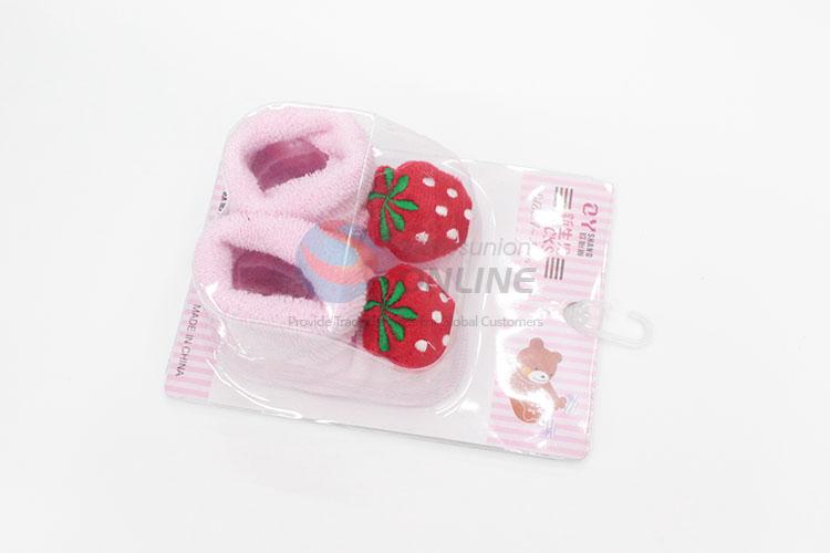 3D Strawberry Head Cotton Kids Baby Sock