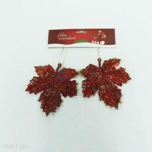 Wholesale Cheap 2PC Christmas Leaves Shape Pendant