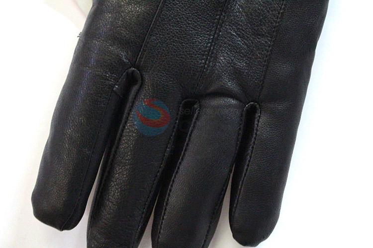 Fancy design hot selling men genuine leater warm gloves