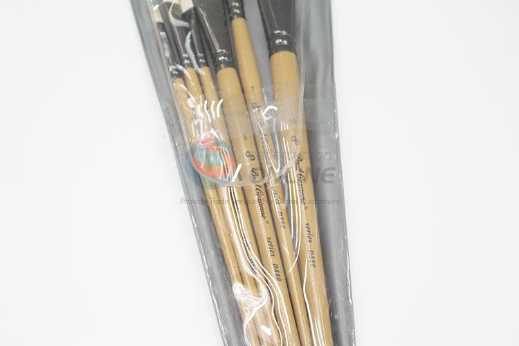 Natural Wood Handle Nylon Art Paintbrush for Wholesale