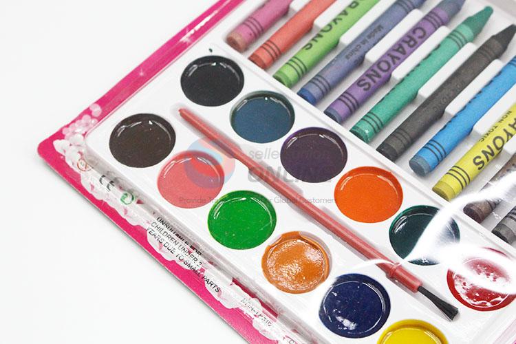 School Student Paint Palette Set with Crayon