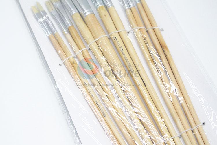 High Quality Natural Wooden Handle Student Paintbrush Set