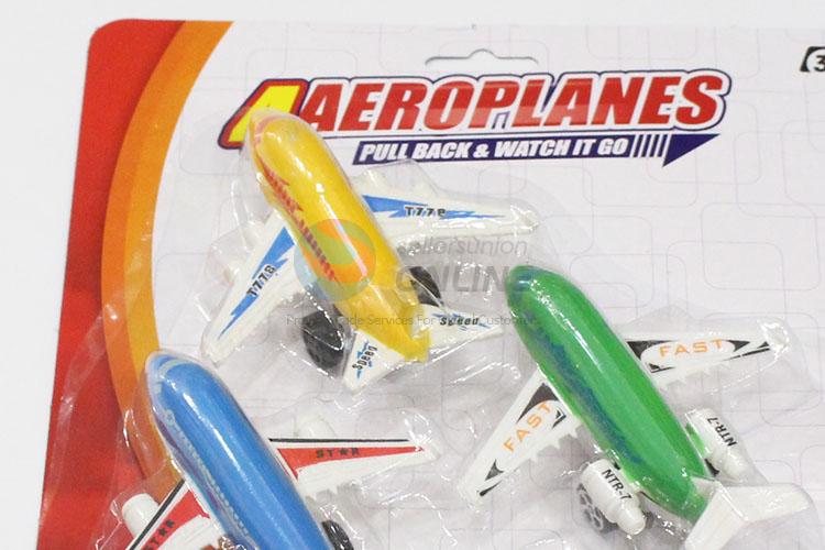 Cheap yellow/blue/green airplane shape toy