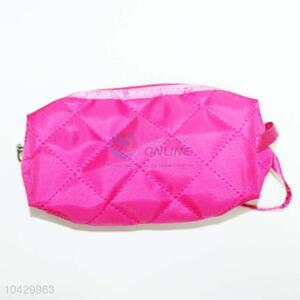 Good quality polyester pink cosmetic bag,18*12cm