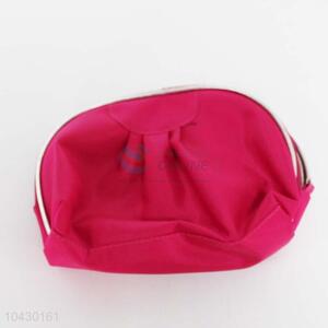 Rose Red Polyester Cosmetic Bag