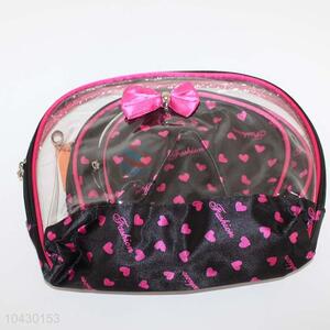 3pcs Cosmetic Bags Set With Bowknot