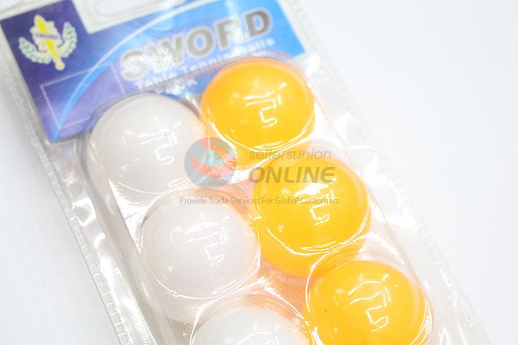 White and orange color standard pingpang ball