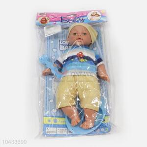 Promotional Wholesale 32cm Cotton Body Lifelike Baby Doll with 6 Sound