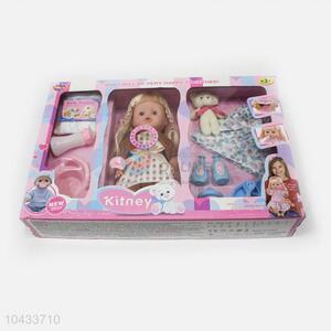 Special Design 14-inch Lovely Doll for Kids Home Playing with 12 Sound